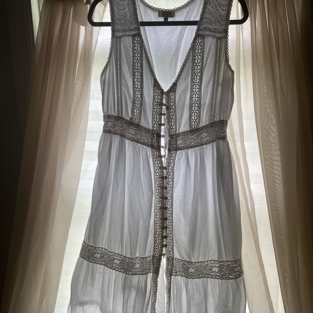 Embroidery white dress